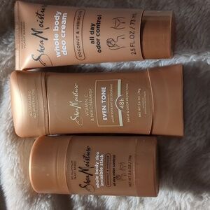 (3) SHEA MOISTURE WHOLE BODY DEODORANT CREAM, INVISIBLE STICK, & EVEN TONE STICK